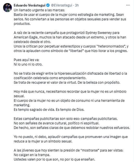 Verástegui hace llamado urgente a las marcas comerciales y su poder para difundir mensajes a las audiencias. Foto: Captura de pantalla