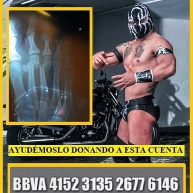 Tras lance mortal, luchador Relámpago se rompe el pie; pide ayuda para operación