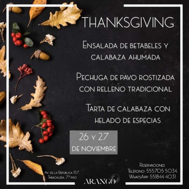 Opciones para celebrar Thanksgiving en CDMX