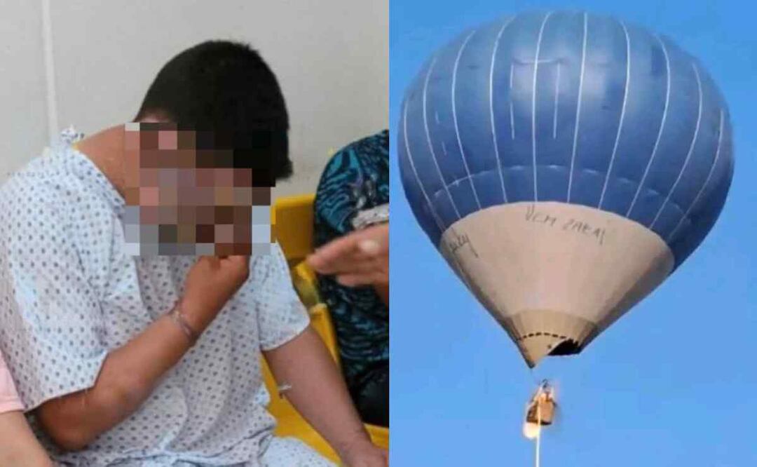 Piloto de globo aerostático en el Hospital General de Tulancingo, Hidalgo. Foto: Especial
