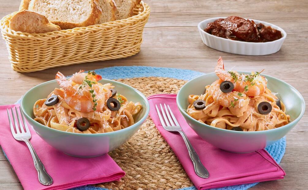 Pasta de camarones. Foto: cortesía