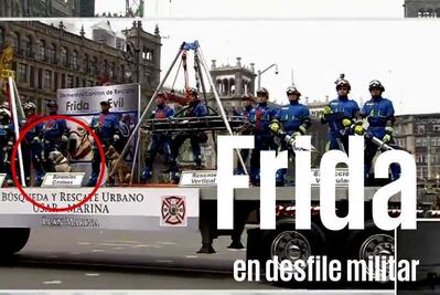 Frida aparece en desfile militar