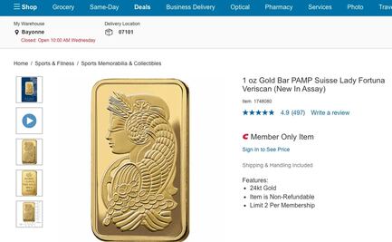 ¡Para suscriptores! Costco vende lingotes de oro por casi 2 mil dólares