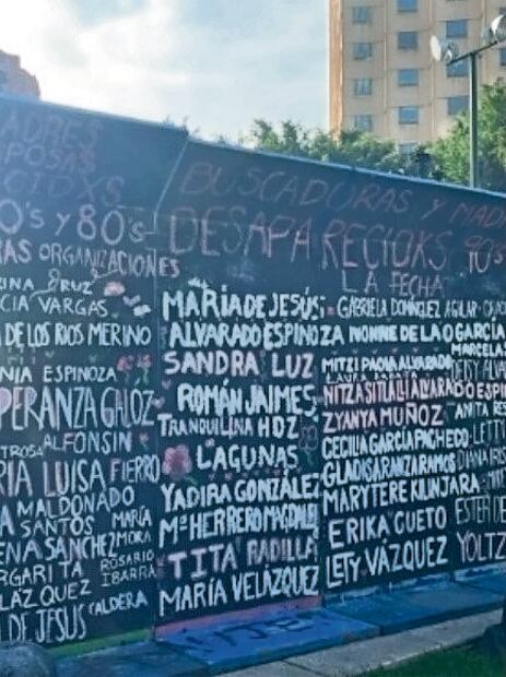 Mural sobre mujeres víctimas de la desaparición forzada en México. Foto: IDHEAS