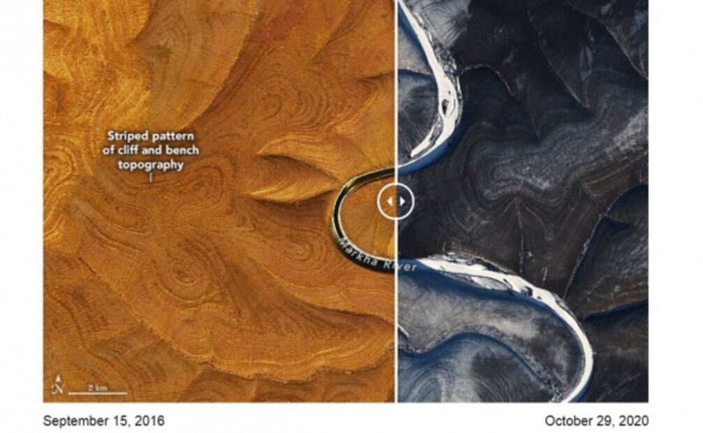 Siberia: las extrañas imágenes satelitales de la NASA que asombran a los expertos