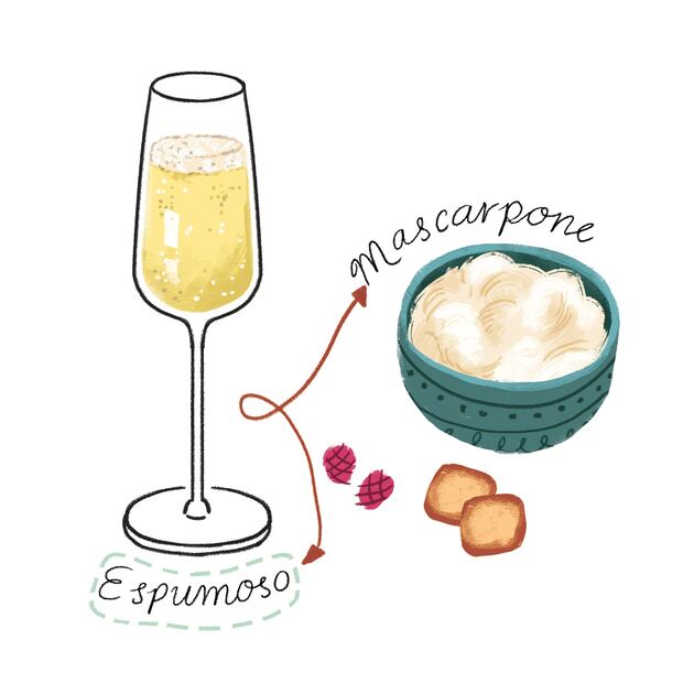 Maridaje de queso y vino. Ilustración: Ani Cortés / El Universal