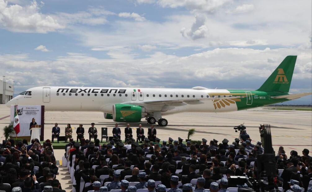Arribo del primer avión Embraer E195-E2 de Mexicana en Santa Lucía, Estado de México. Foto: Carlos Mejía/ EL UNIVERSAL