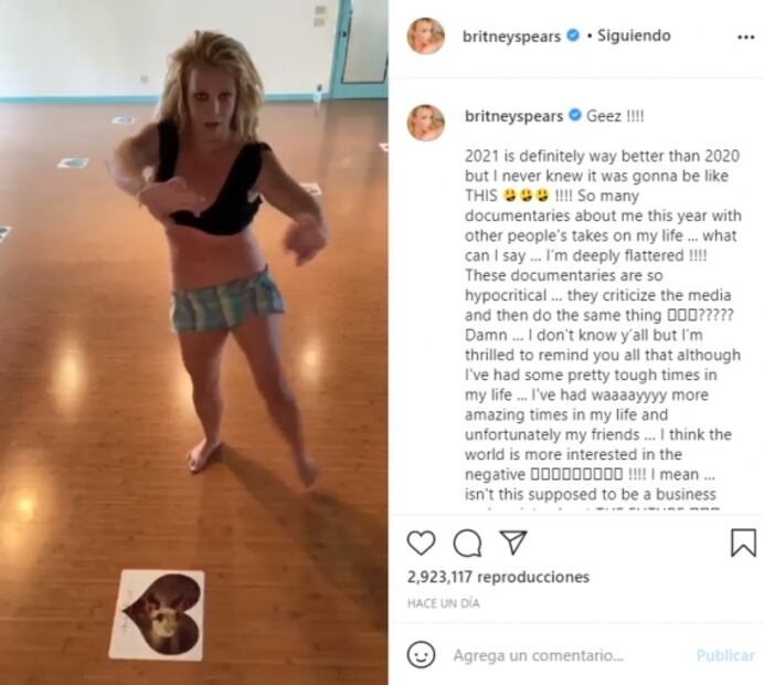 Britney Spears baila y califica de "hipócritas" los nuevos documentales sobre ella