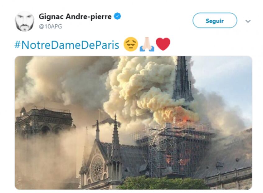 Las reacciones en el mundo del deporte por el incendio en Notre Dame