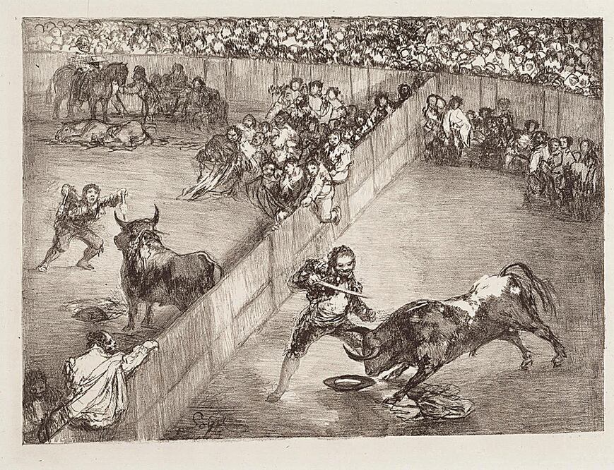 Plaza partida, de la serie Toros de Burdeos, Francisco de Goya. Foto: FOTOS ESPECIAL