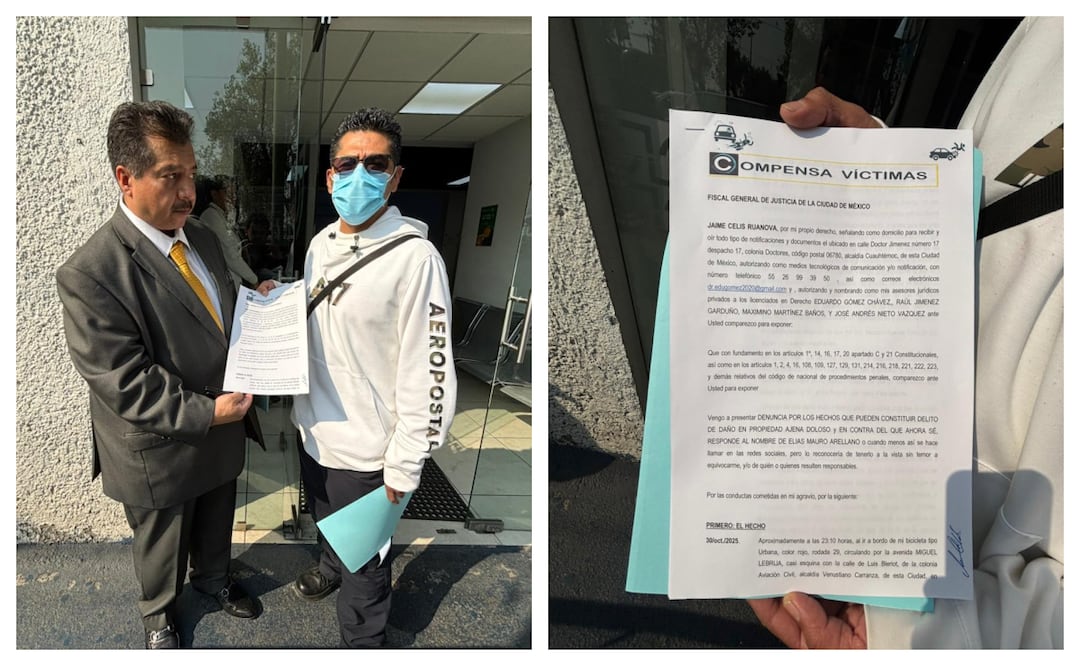 Denuncia por agresión a ciclista en Venustiano Carranza; víctima exige justicia y reparación del daño. Foto: Juan Carlos Williams