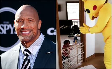 "La Roca" se convierte en Pikachu por Halloween