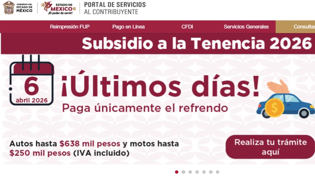 No pagar la tenencia y el refrendo puede traer sanciones. Foto: Portal de Servicios al Contribuyente, Edomex