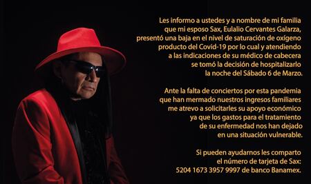 Hospitalizan a Sax, de La Maldita Vecindad, tras complicaciones por Covid-19