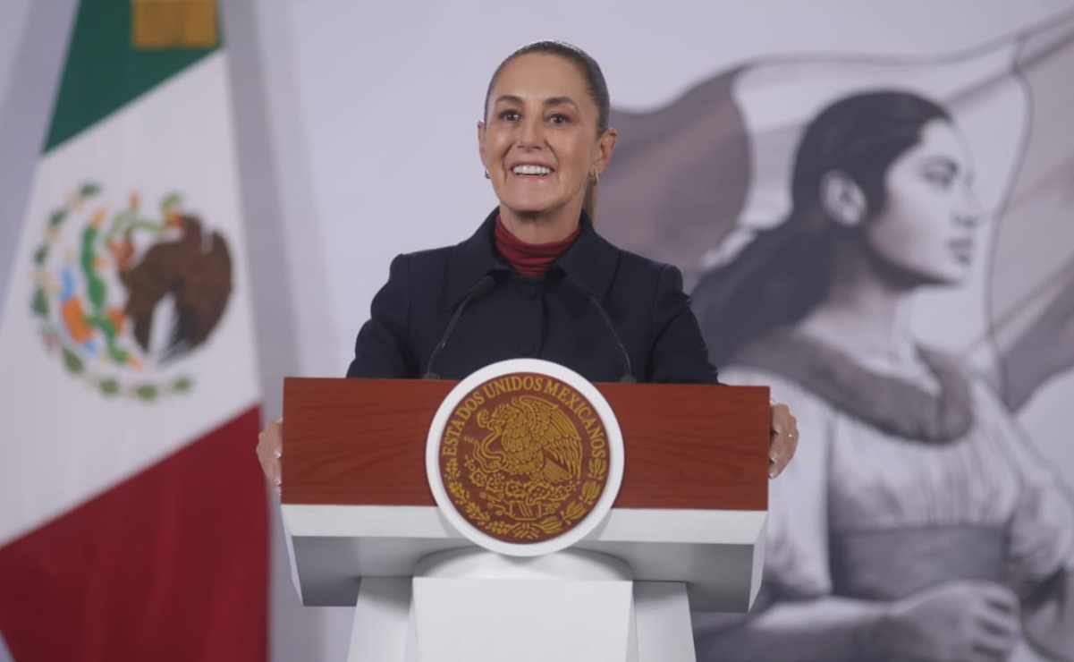 La presidenta Claudia Sheinbaum durante la mañanera del 6 de enero del 2026. Foto: Carlos Mejía / EL UNIVERSAL