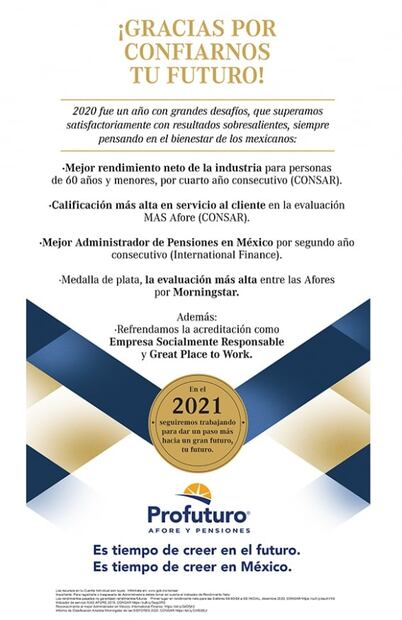 Profuturo se mantiene como la mejor Afore para los mexicanos