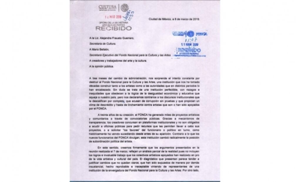 Creadores y agrupaciones cuestionan intento de destruir el FONCA