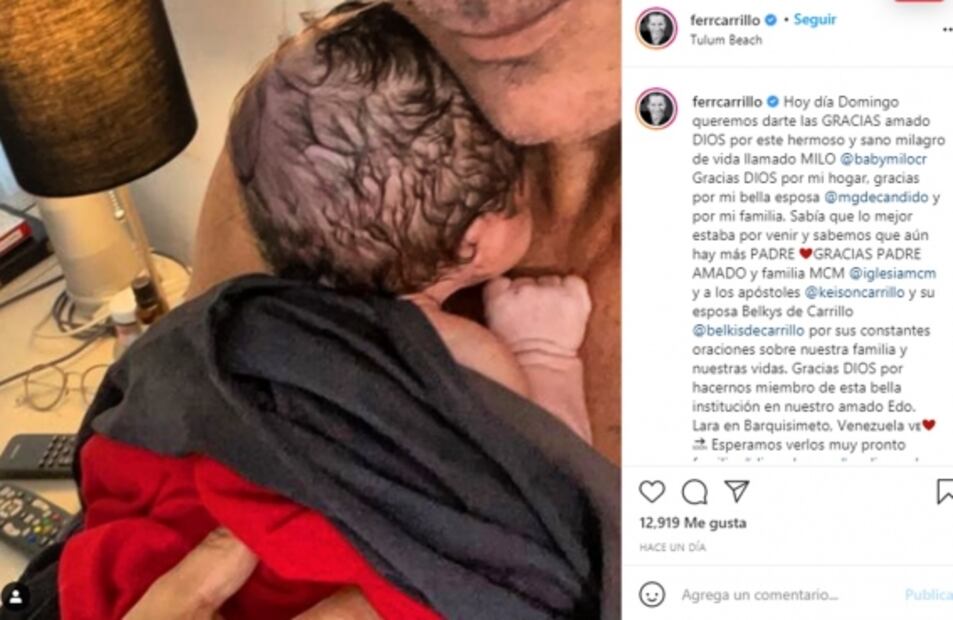 Fernando Carrillo muestra por primera vez a Milo, su segundo hijo