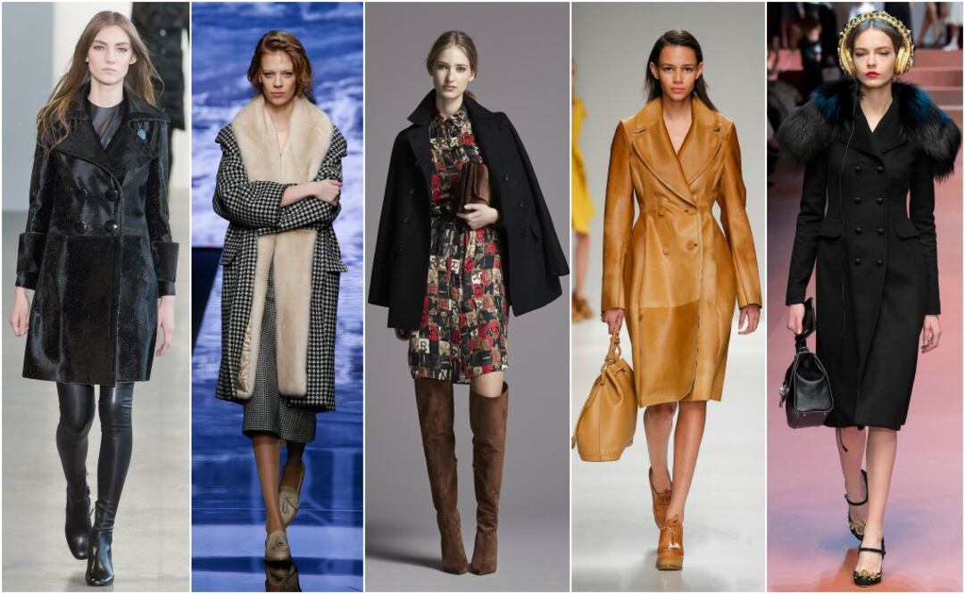 De izquierda a derecha: Calvin Klein, MaxMara, Carolina Herrera, Sportmax, y Dolce & Gabbana/ Imágenes: Cortesía de las marcas
