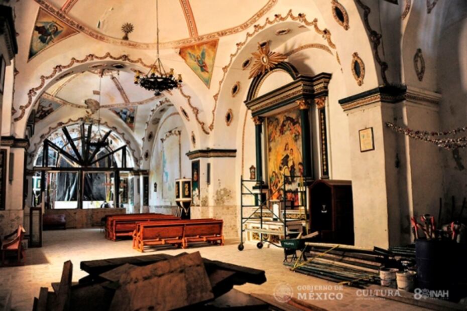 Sismo de 2017 reveló mural del siglo XVI en iglesia de la CDMX