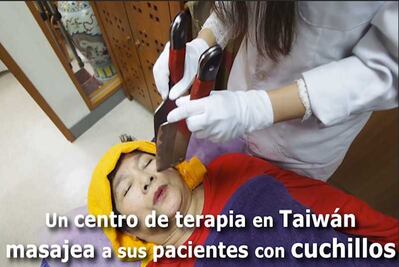 Así son los masajes con cuchillos en Taiwán