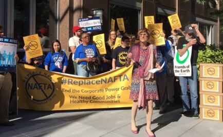 ​Protesta marca inicio de la primera audiencia sobre TLCAN en EU