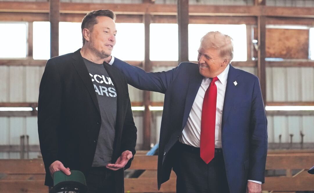 Elon Musk y Donald Trump, cuando todo era romance, en la campaña en octubre de 2024, en Pennsylvania. Foto: de AP
