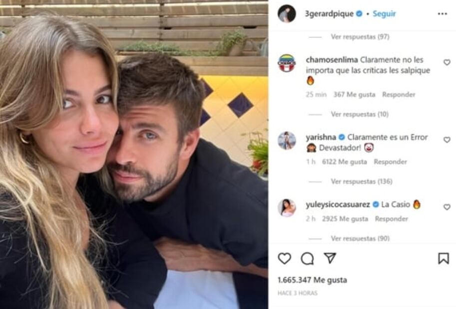 Piqué presume por primera vez a Clara Chía y las redes explotan: "es igualita que tú"