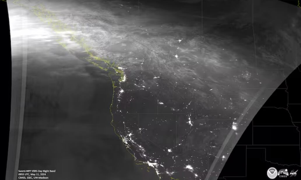 Las fotografías fueron tomadas desde el espacio durante una notable tormenta geomagnética G5. Foto: CIMSS