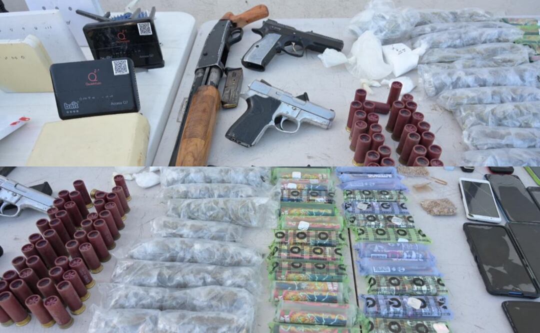 Encuentran armas, drogas y objetos prohibidos en una nueva revisión en el penal de Culiacán a 6 días del enfrentamiento armado entre los internos (27/05/2025). Foto: Especial