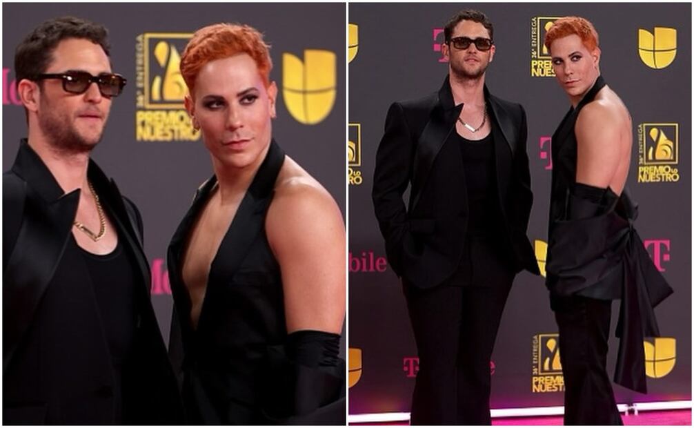 Christian Chávez y Christopher Uckermann en la alfombra de Premios Lo Nuestro 2024.