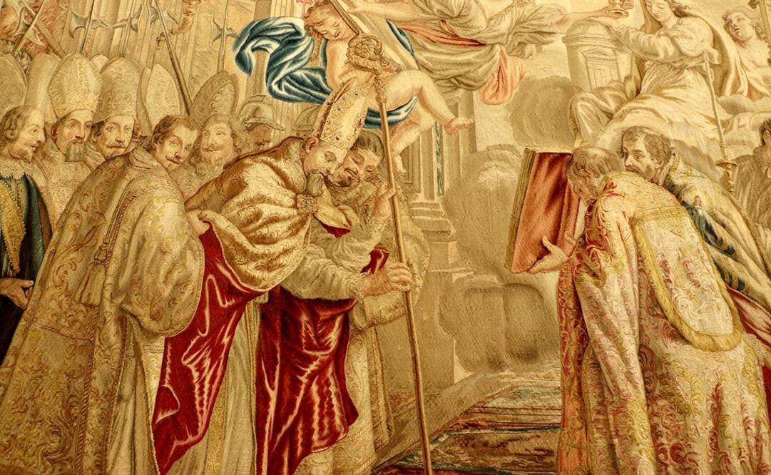 “Urbano VIII consagra la Basílica de San Pedro” el gobelino es, quizás, la obra más destacada de la exposición que albergará el Colegio de San Ildefonso. Foto: Dirección de los Museos