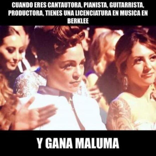 Los memes de la reacción de Lafourcade ante Grammy de Maluma 