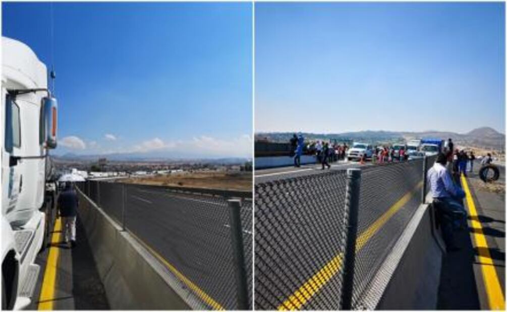 Bloquean Circuito Exterior Mexiquense y amagan con quemar autos varados