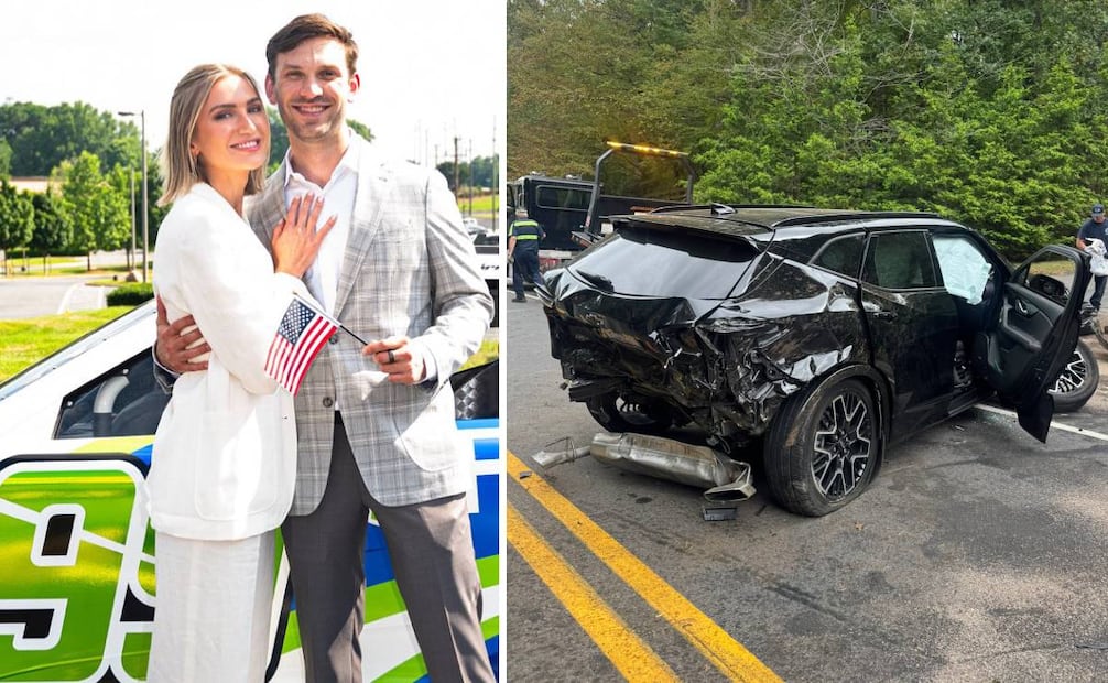 Julia Piquet, esposa de Daniel Suárez, sufrió un aparatoso accidente automovilístico. Foto: Especial