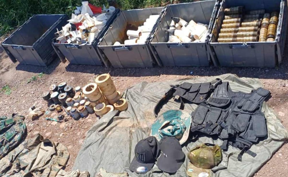 Marina inhabilita bodega del crimen organizado en Sinaloa y destruye material para elaborar explosivos. Foto: Especial