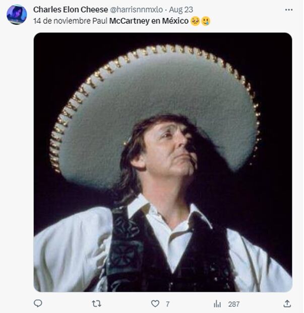 Paul McCartney vuelve a México y genera memes. Foto: Redes Sociales
