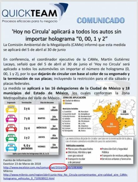 Hoy no circula obligatorio, nuevo engaño #FakeNewsDelDía