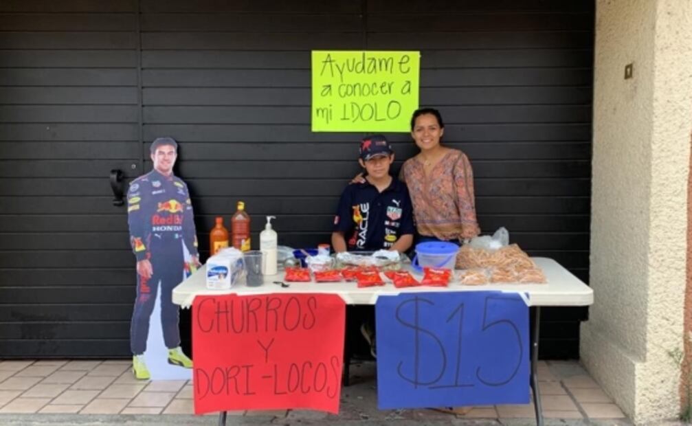Matías de 14 años vende churritos para cumplir su sueño: ir a la F1 y conocer a "Checo" Pérez