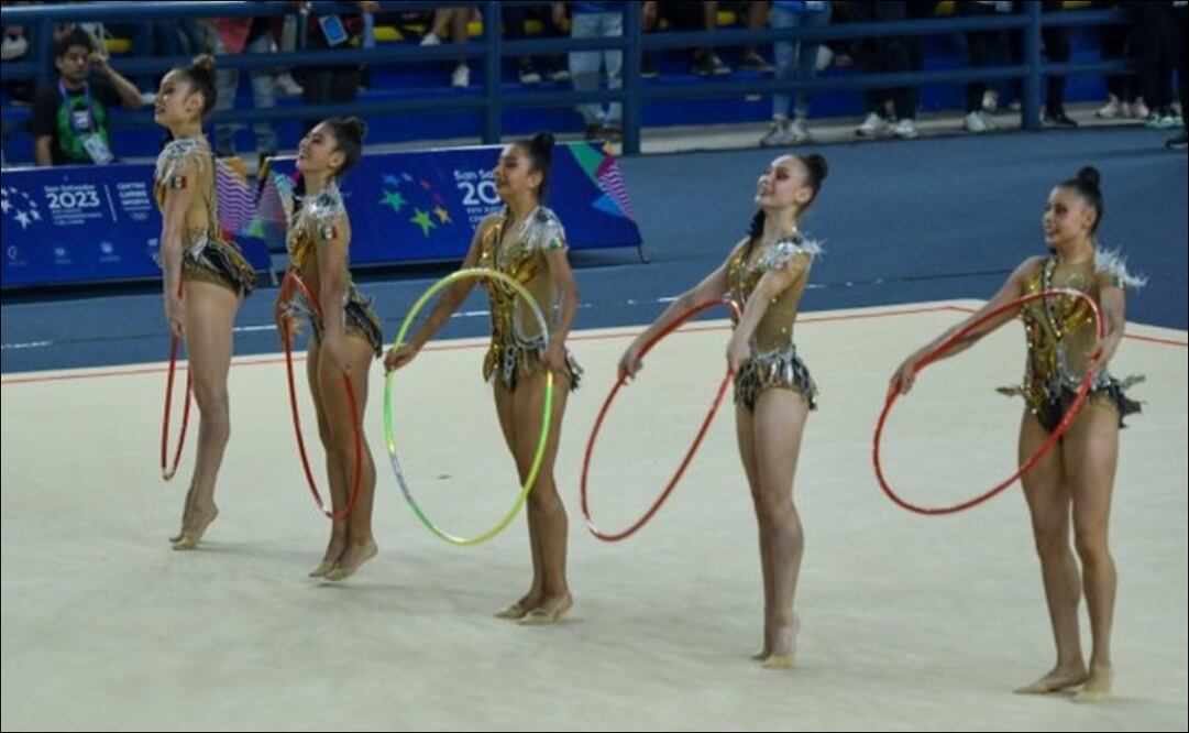 El equipo mexicano de gimnasia rítmica se quedó con el primer lugar en la prueba All-Around / FOTO: @OlimpismoMex