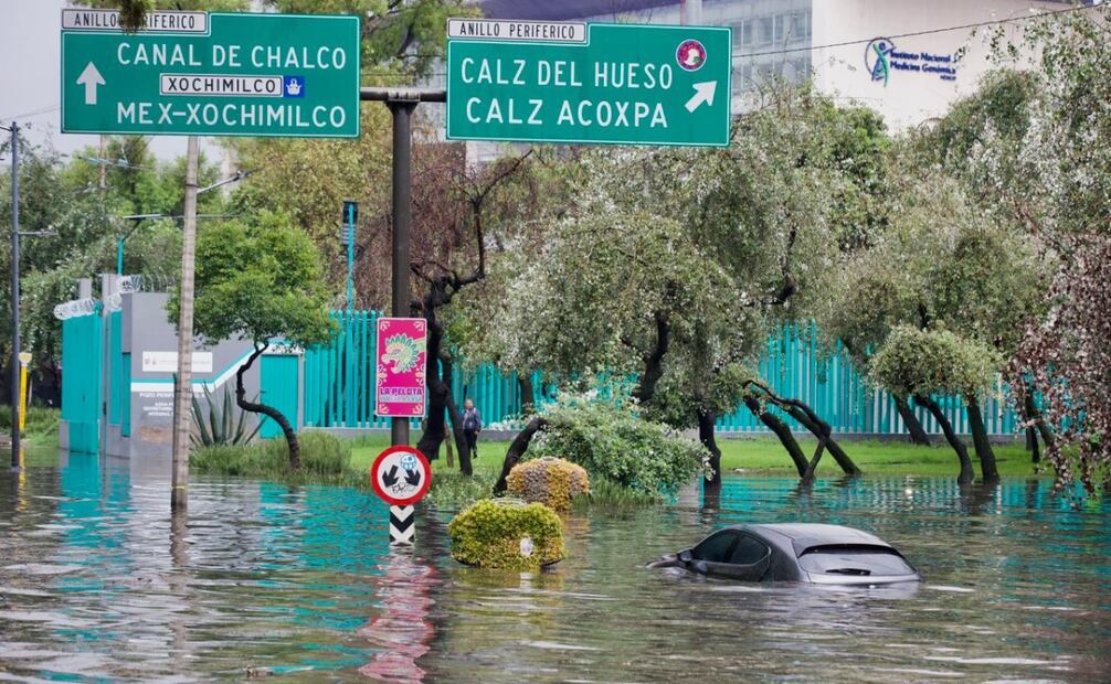 Fuertes lluvias provocan inundaciones y afectaciones en Tlalpan y otras alcaldías de la CDMX. | Foto: Osmar Alvarado.