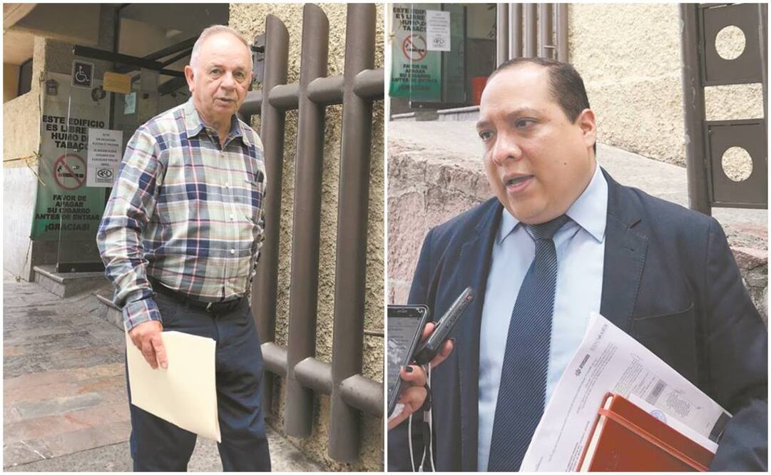 Pedro Tamés (izq.), padre de la exregidora de Atizapán; Simón Hernàndez (der.), abogado de Daniel y Felipe. Fotos/REBECA JIMÉNEZ. EL UNIVERSAL