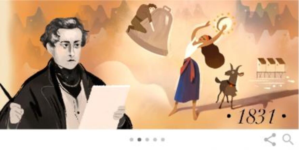 Google recuerda a Victor Hugo, autor de "Los Miserables"