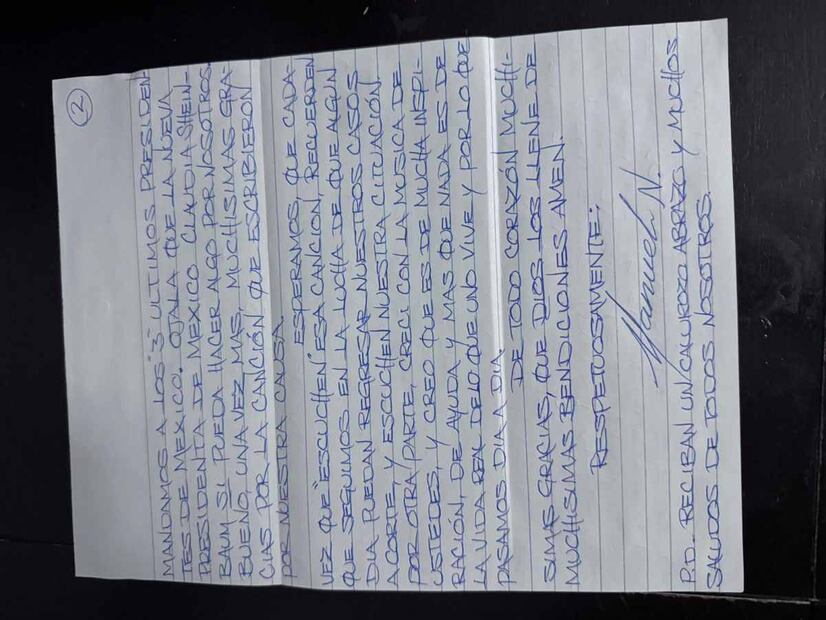 Carta de connacional condenado a pena de muerte en EU. Foto: Especial