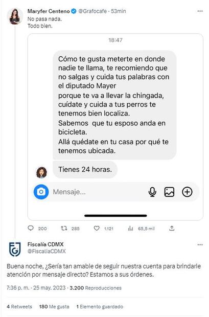 Maryfer Centeno denuncia amenzas de Sergio Mayer