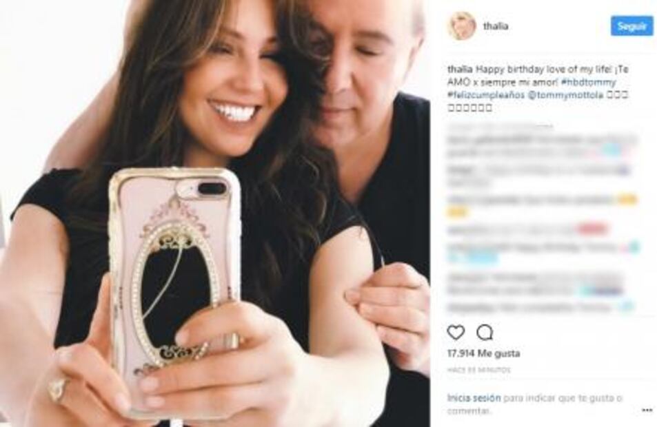 "Feliz cumpleaños amor de mi vida", dice Thalía a Tommy Mottola