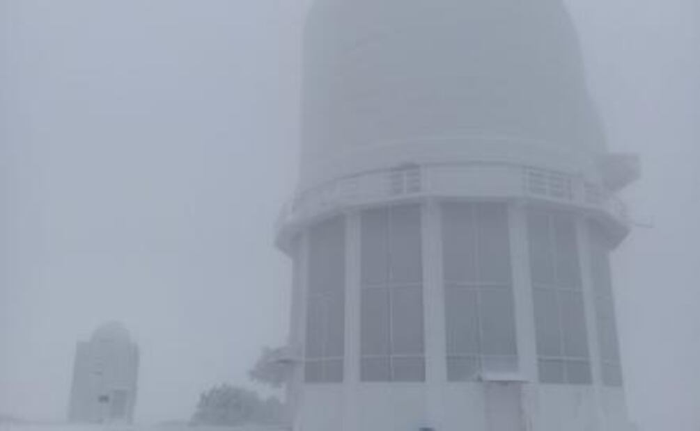 Cananea se pinta de blanco por primera nevada