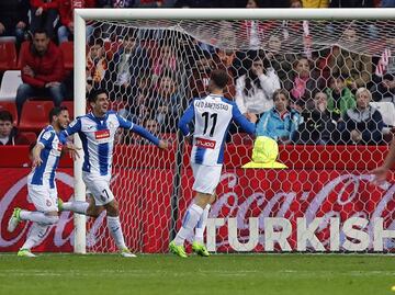 Sporting de Gijón empata a un gol contra el Espanyol