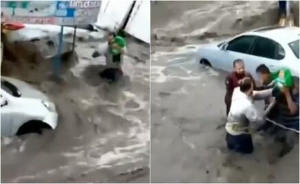 Arrastrado por la corriente, vecinos salvan a bebé en calles de Ecatepec