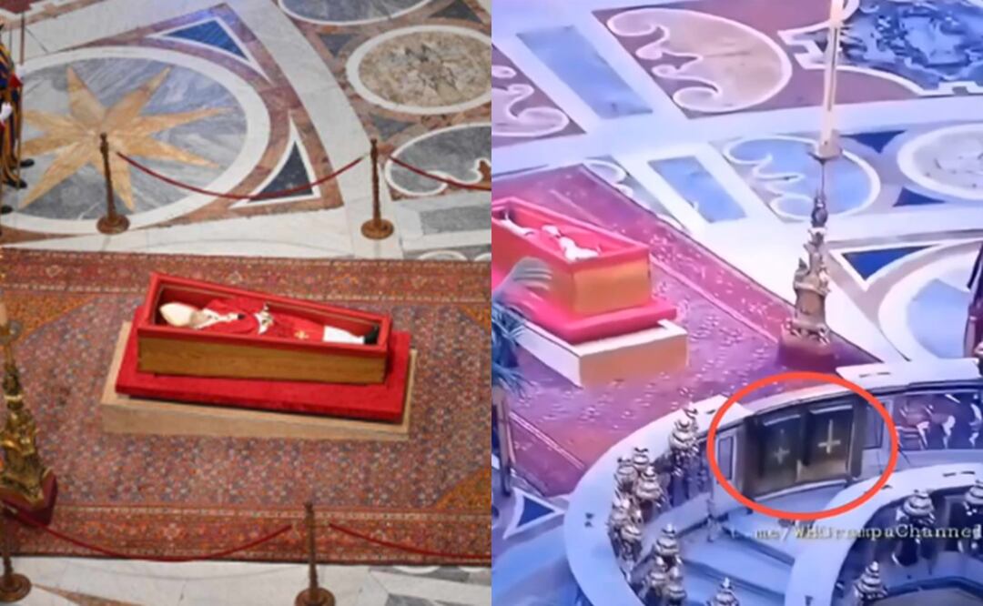 El detalle de las cruces captó la atención durante el  homenaje al Papa Francisco. Fotos: EFE / Redes Sociales